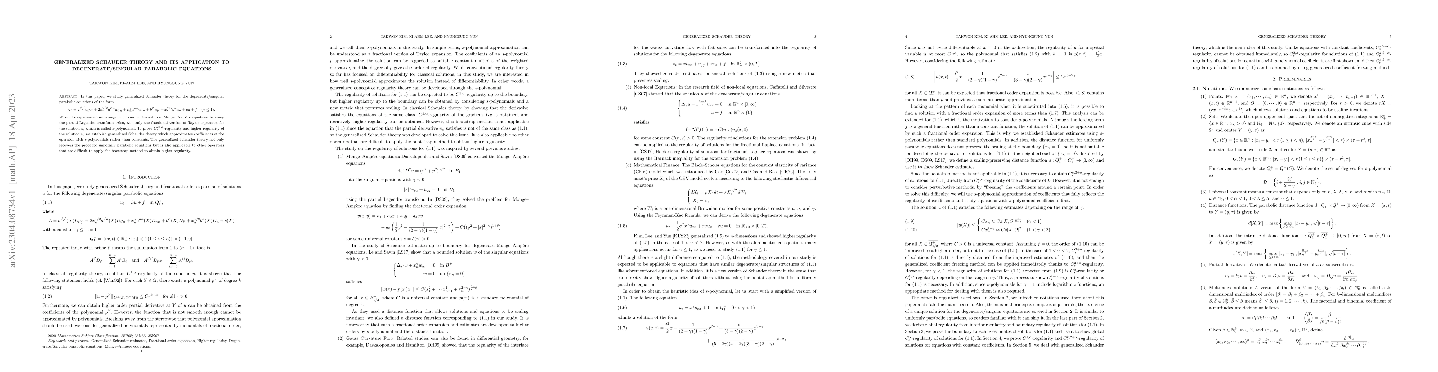 Thumbnail for Generalized Schauder Theory and its Application to Degenerate/Singular
  Parabolic Equations