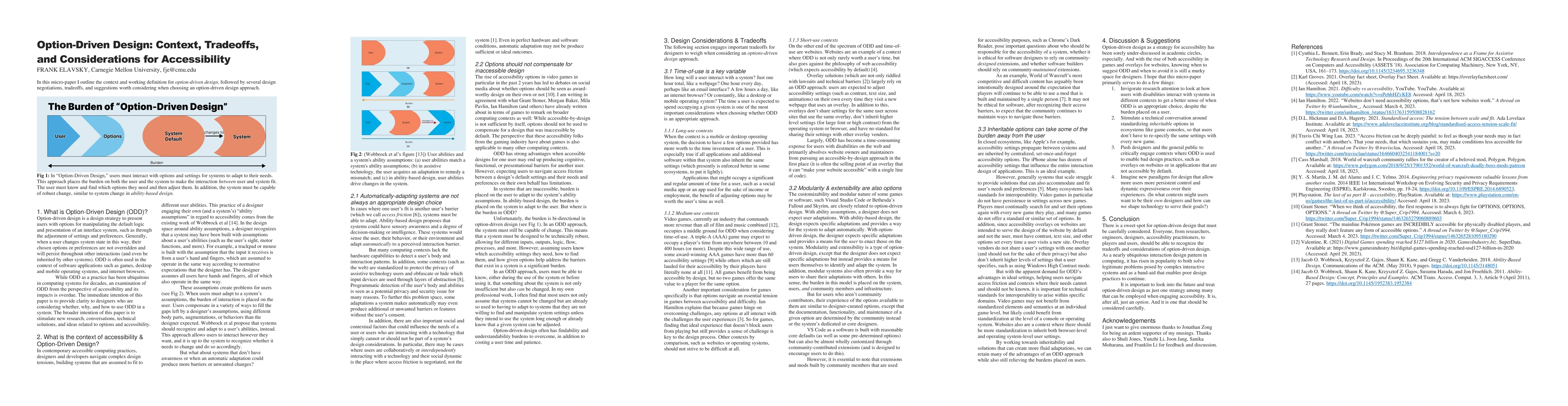 Thumbnail for Option-Driven Design: Context, Tradeoffs, and Considerations for
  Accessibility
