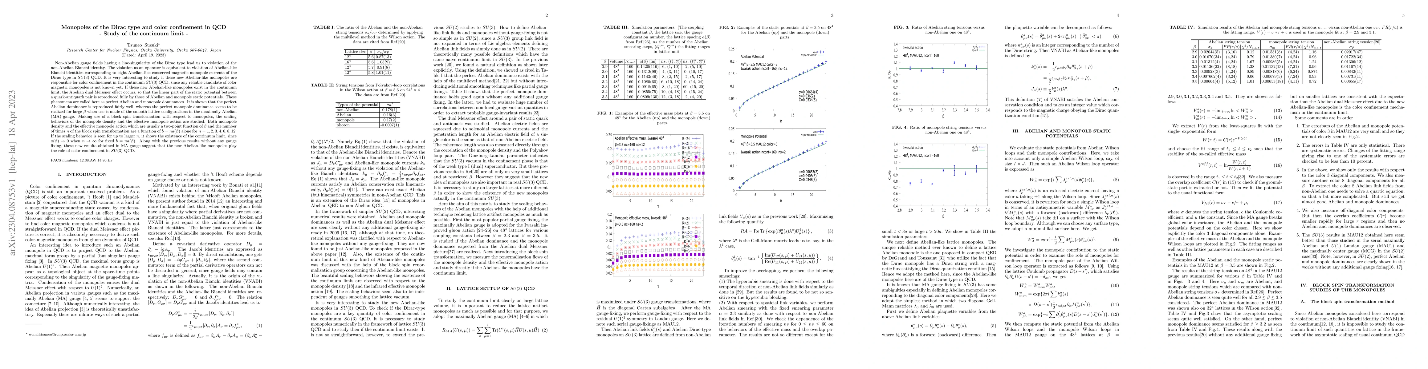 Thumbnail for Monopoles of the Dirac type and color confinement in QCD -- Study of the
  continuum limit