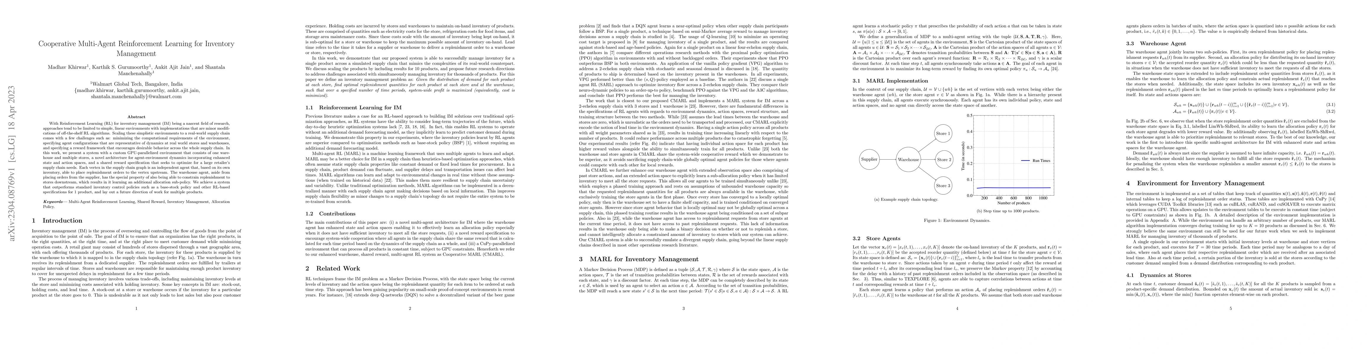 Thumbnail for Cooperative Multi-Agent Reinforcement Learning for Inventory Management