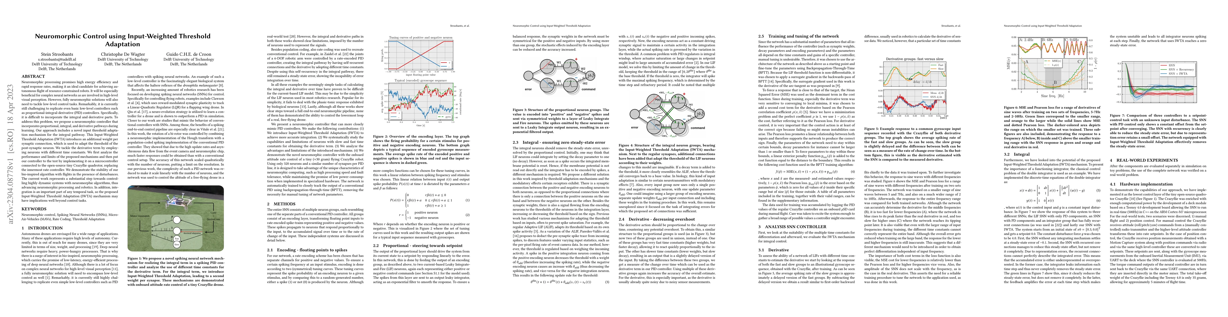 Thumbnail for Neuromorphic Control using Input-Weighted Threshold Adaptation