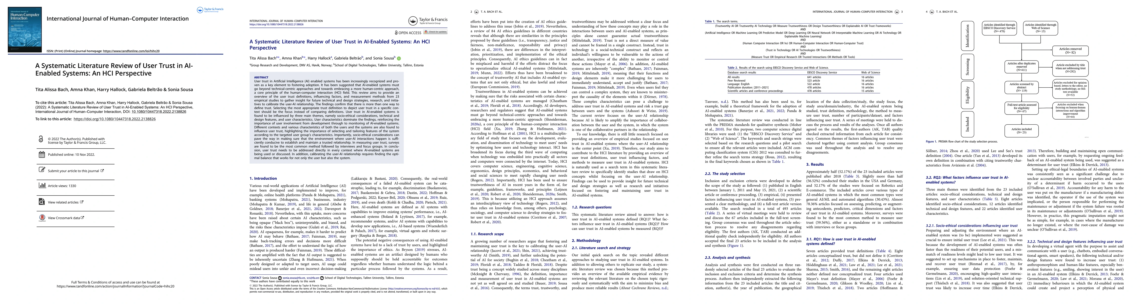 Thumbnail for A Systematic Literature Review of User Trust in AI-Enabled Systems: An
  HCI Perspective