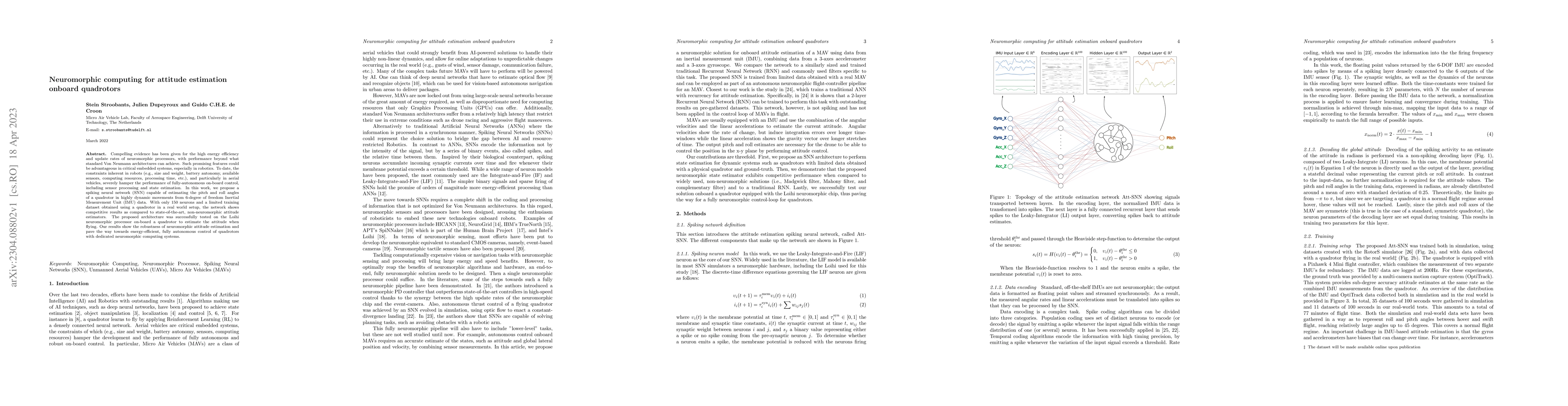 Thumbnail for Neuromorphic computing for attitude estimation onboard quadrotors