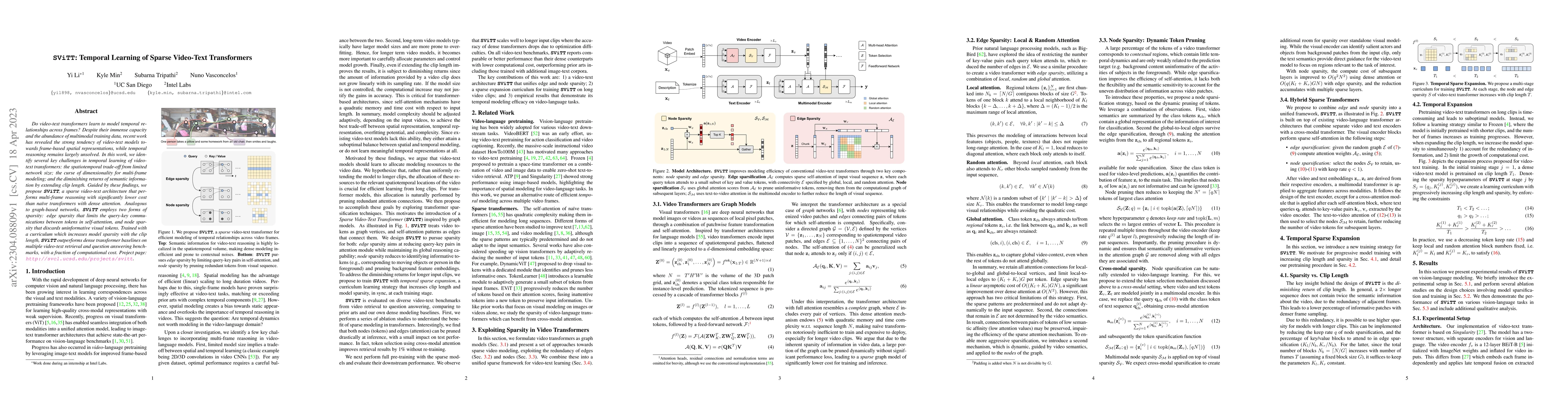 Thumbnail for SViTT: Temporal Learning of Sparse Video-Text Transformers