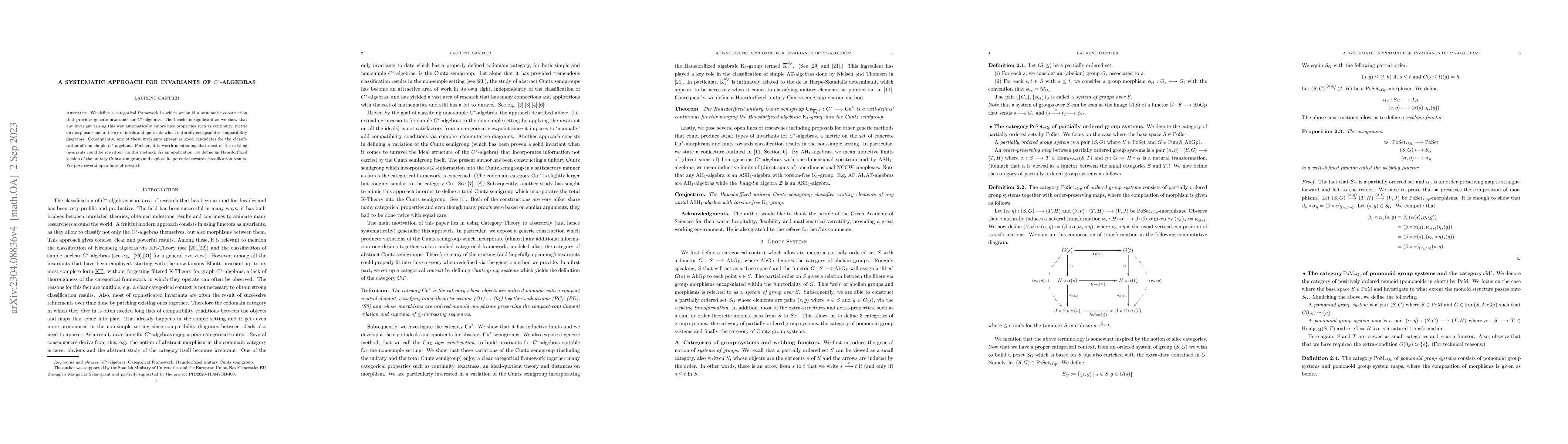 Thumbnail for A systematic approach for invariants of C*-algebras