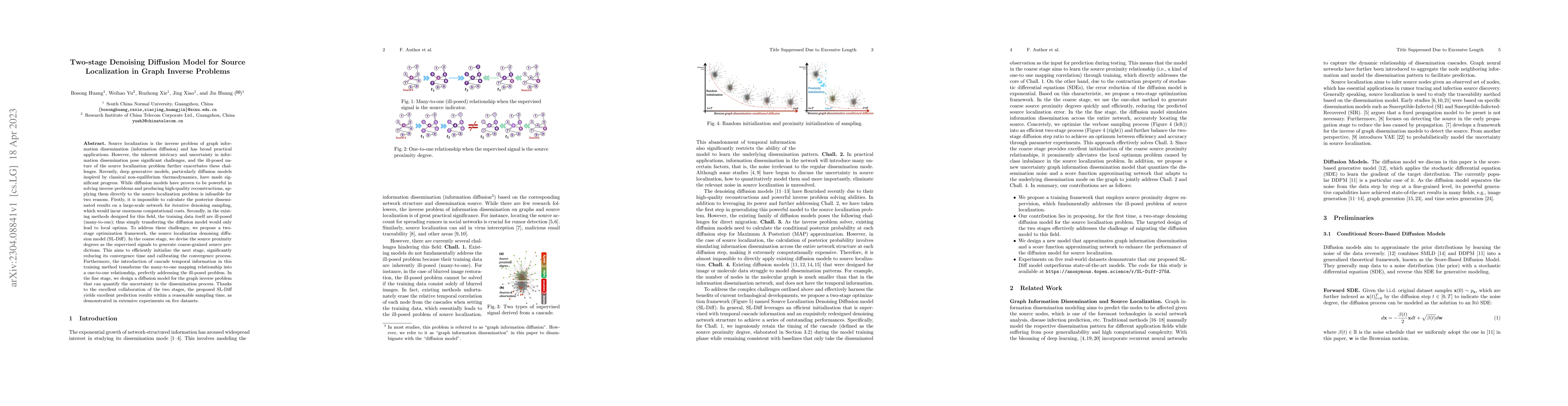 Thumbnail for Two-stage Denoising Diffusion Model for Source Localization in Graph
  Inverse Problems