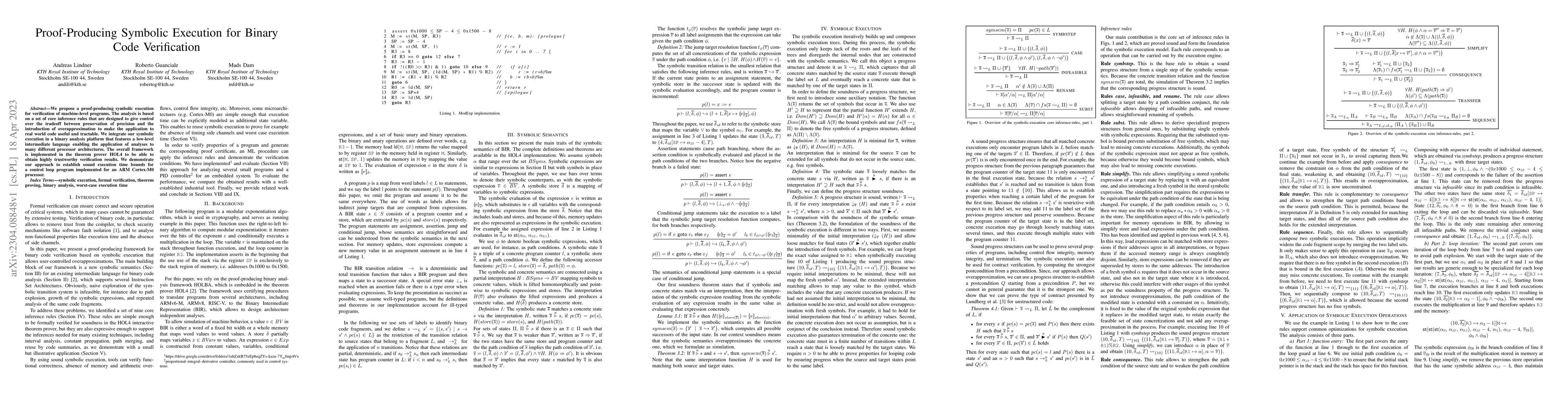 Thumbnail for Proof-Producing Symbolic Execution for Binary Code Verification