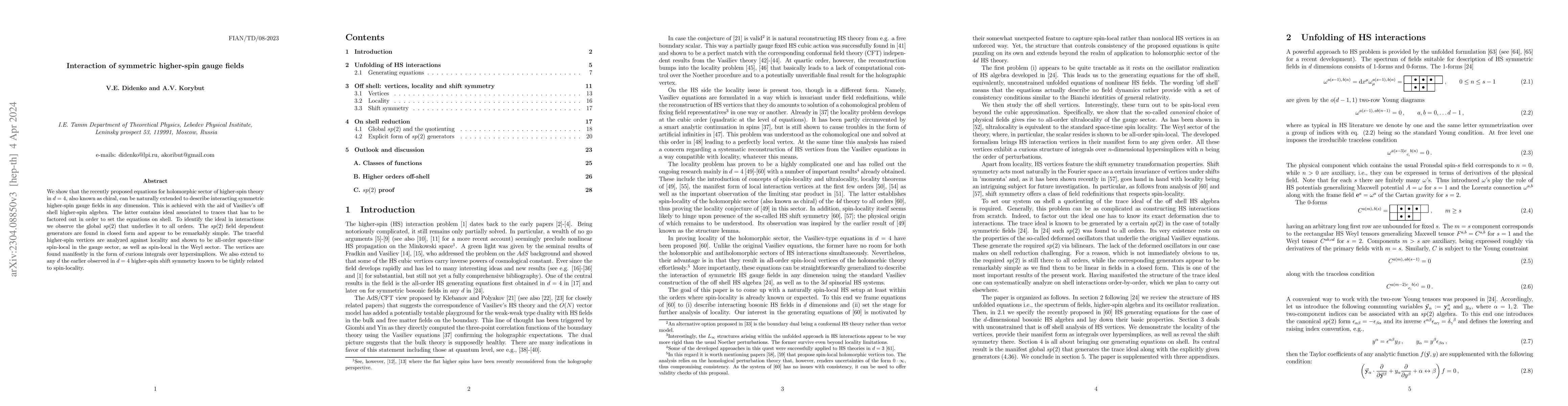 Thumbnail for Interaction of symmetric higher-spin gauge fields