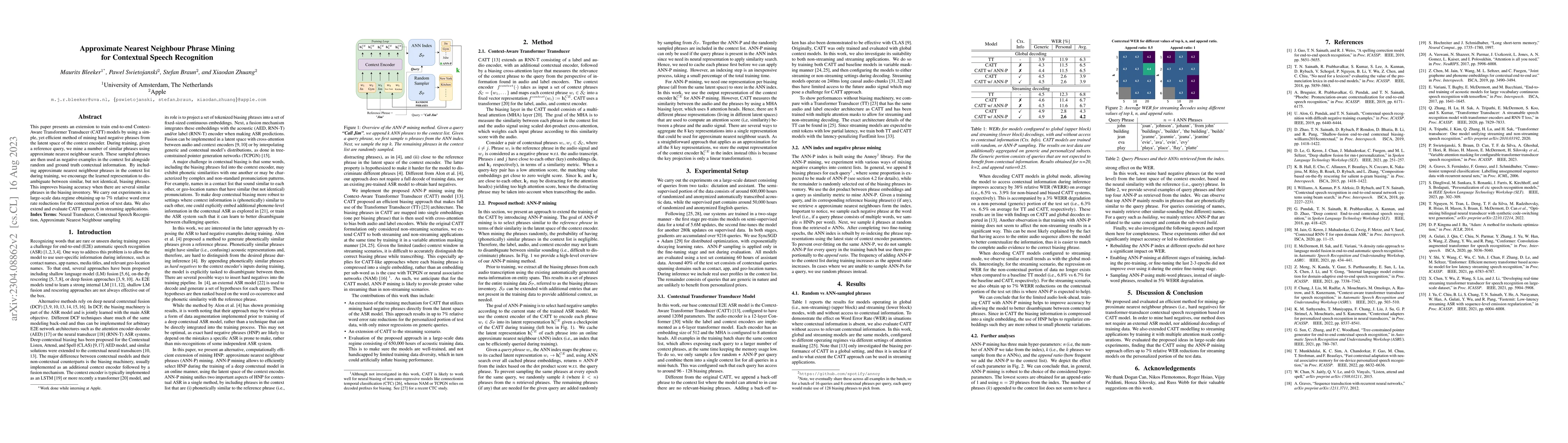 Thumbnail for Approximate Nearest Neighbour Phrase Mining for Contextual Speech
  Recognition
