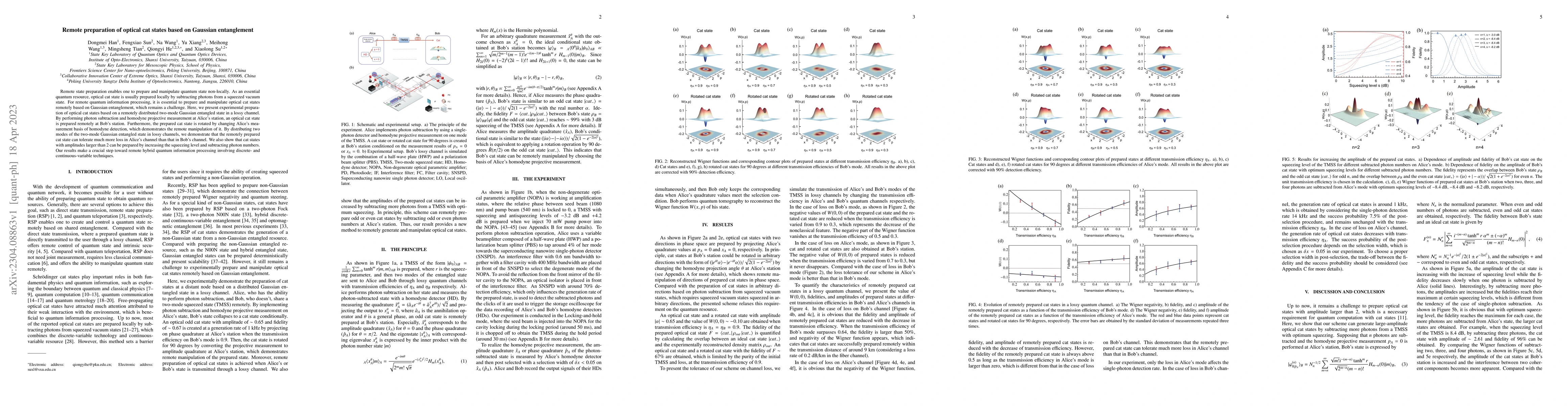 Thumbnail for Remote preparation of optical cat states based on Gaussian entanglement