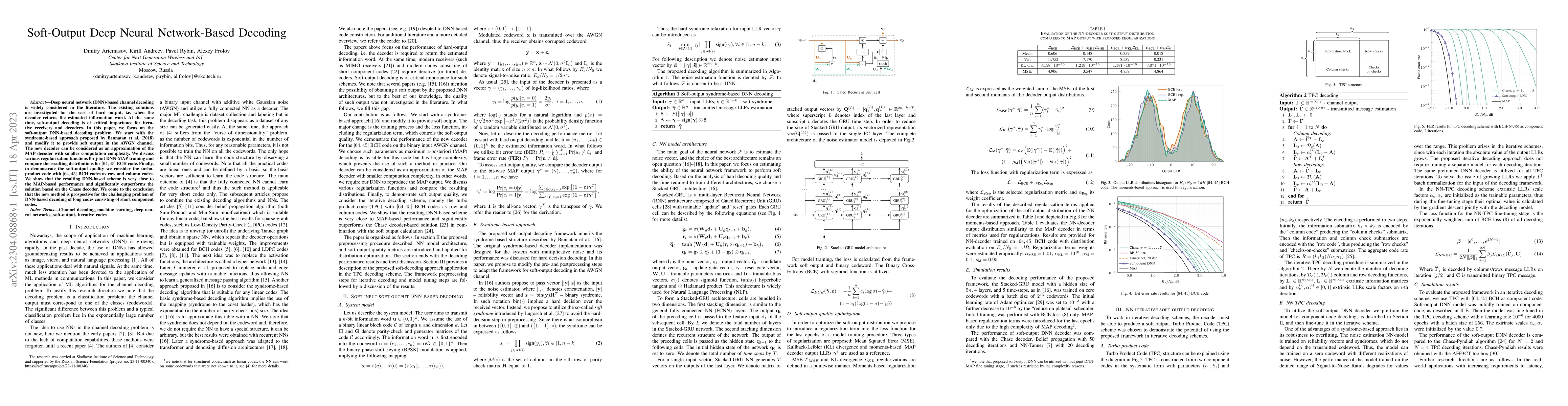 Thumbnail for Soft-Output Deep Neural Network-Based Decoding