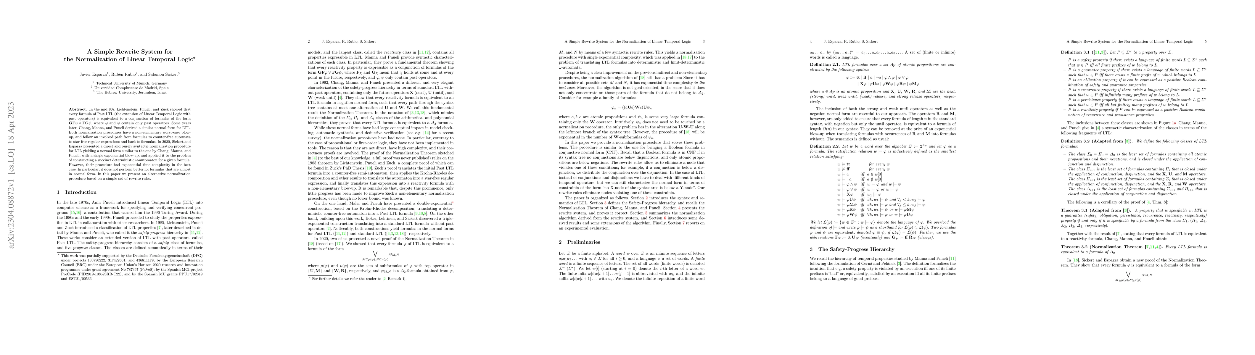 Thumbnail for A Simple Rewrite System for the Normalization of Linear Temporal Logic