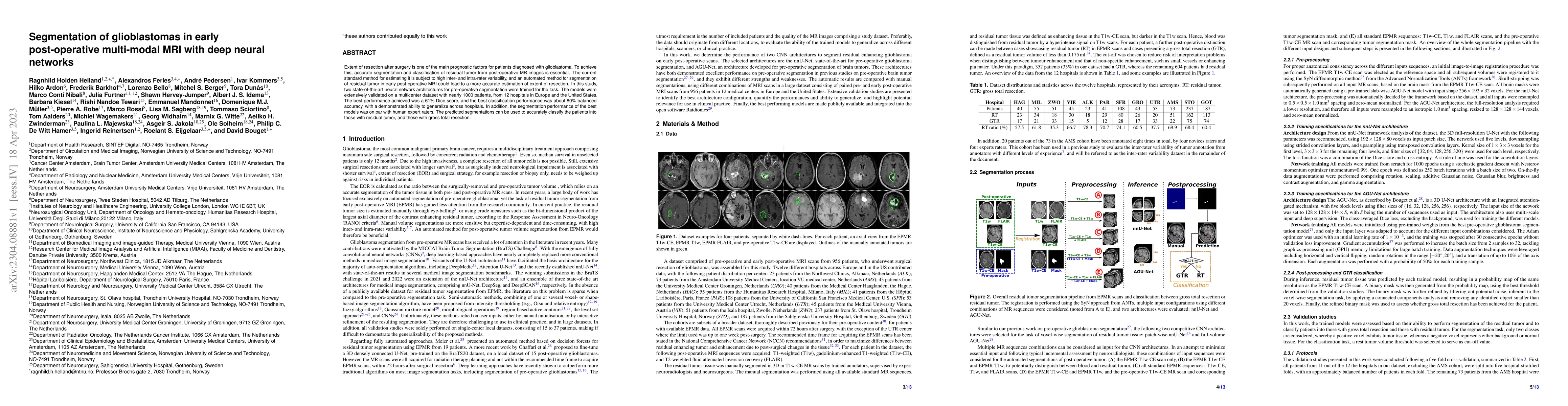 Thumbnail for Segmentation of glioblastomas in early post-operative multi-modal MRI
  with deep neural networks
