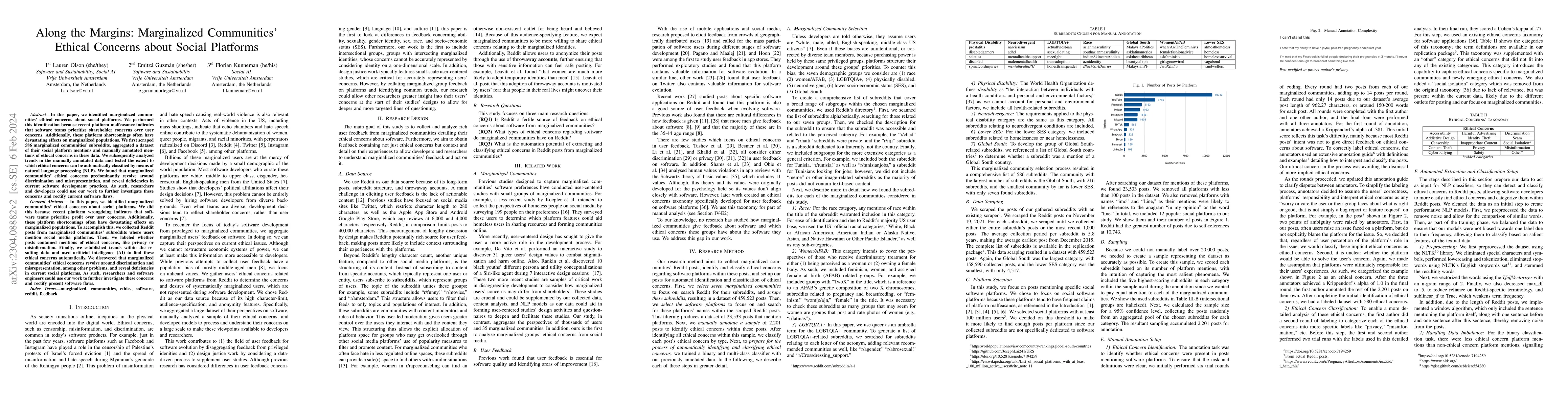 Thumbnail for Along the Margins: Marginalized Communities' Ethical Concerns about
  Social Platforms