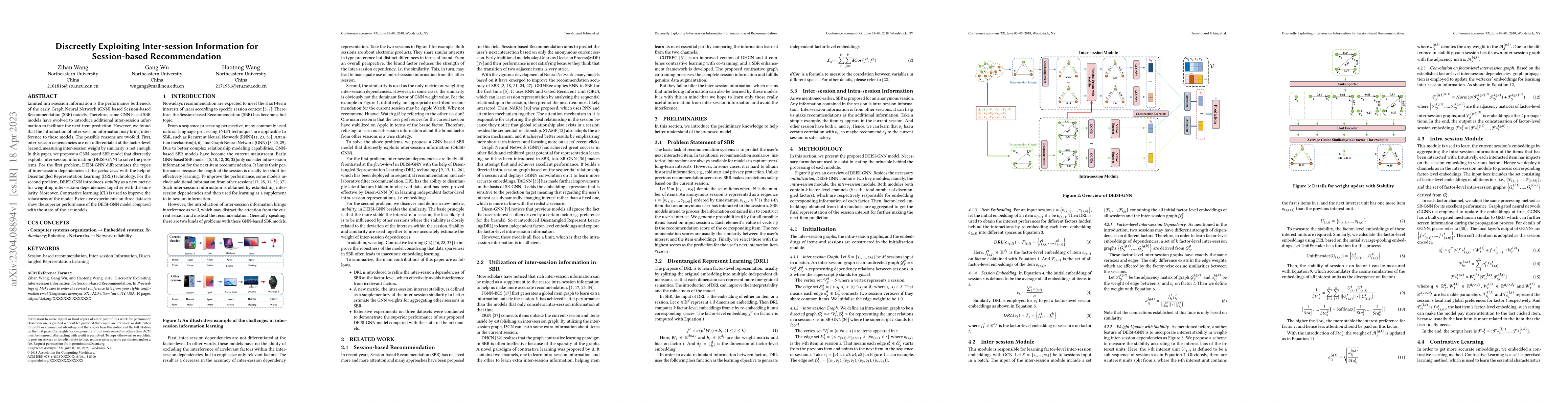 Thumbnail for Discreetly Exploiting Inter-session Information for Session-based
  Recommendation