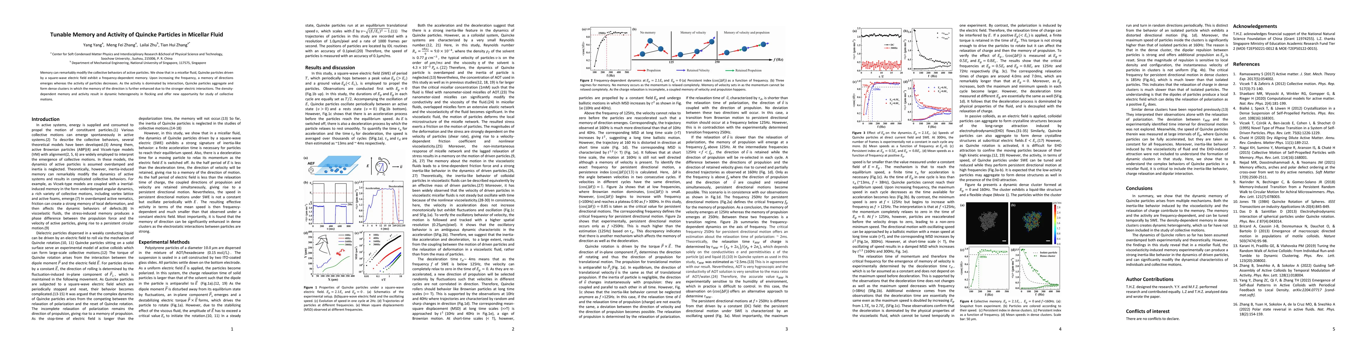 Thumbnail for Tunable Memory and Activity of Quincke Particles in Micellar Fluid