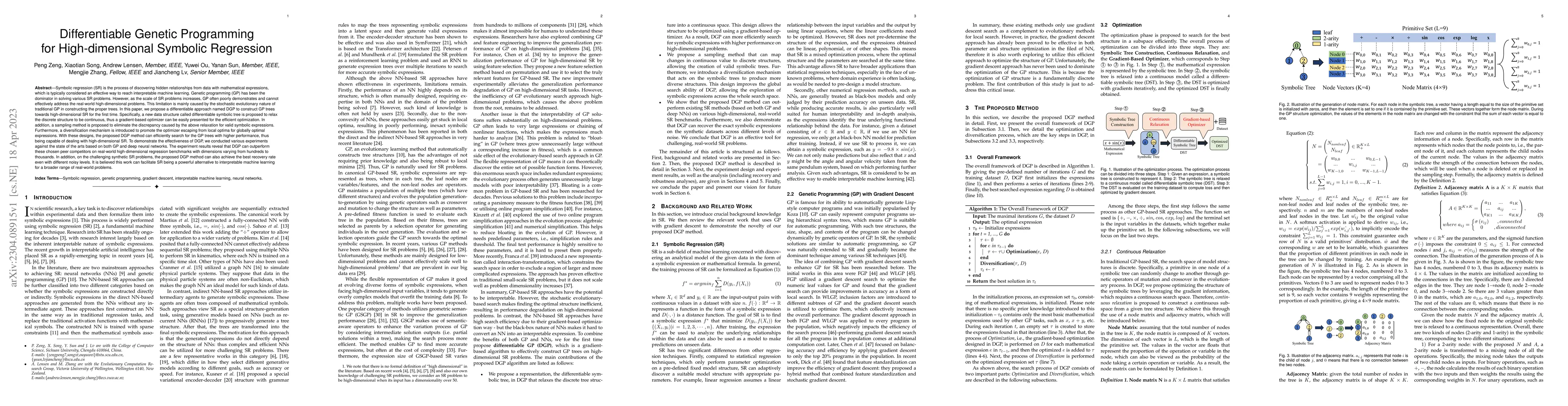 Thumbnail for Differentiable Genetic Programming for High-dimensional Symbolic
  Regression