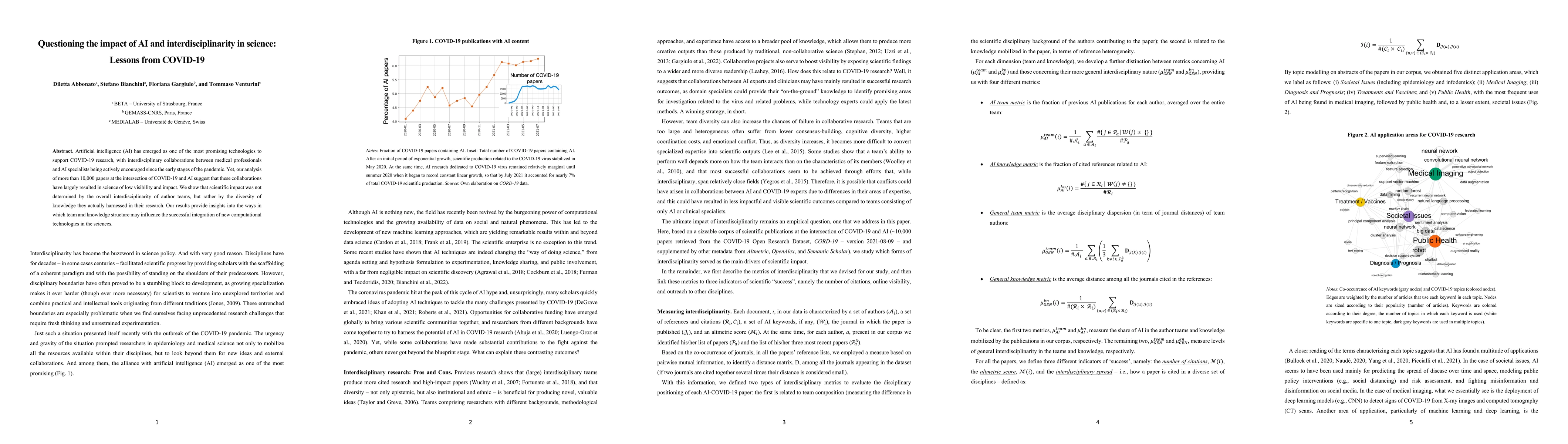 Thumbnail for Questioning the impact of AI and interdisciplinarity in science: Lessons
  from COVID-19