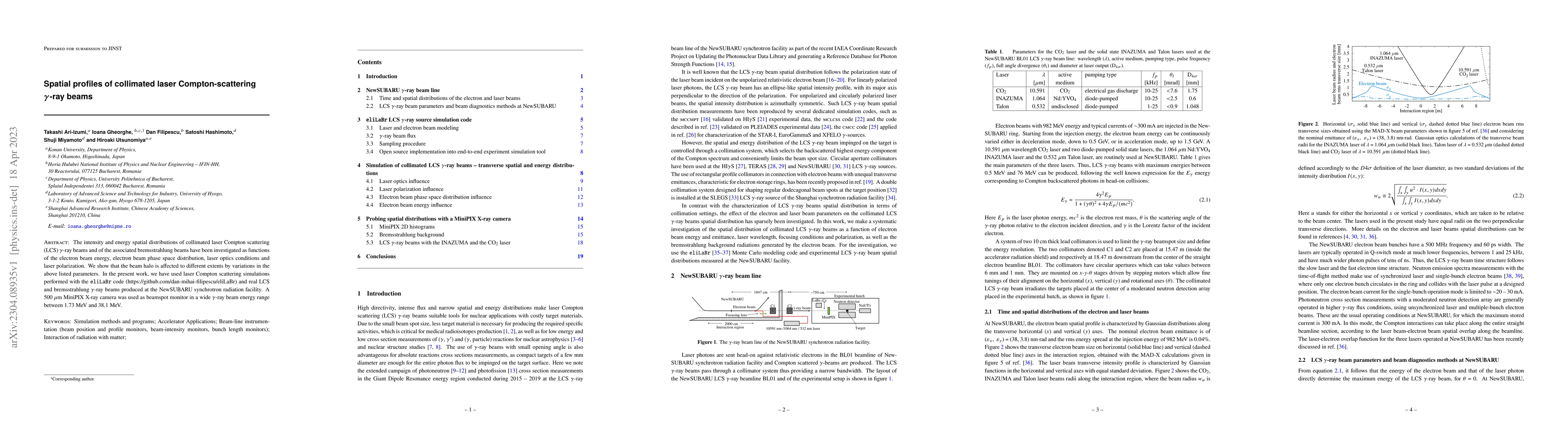 Thumbnail for Spatial profiles of collimated laser Compton-scattering $\gamma$-ray
  beams