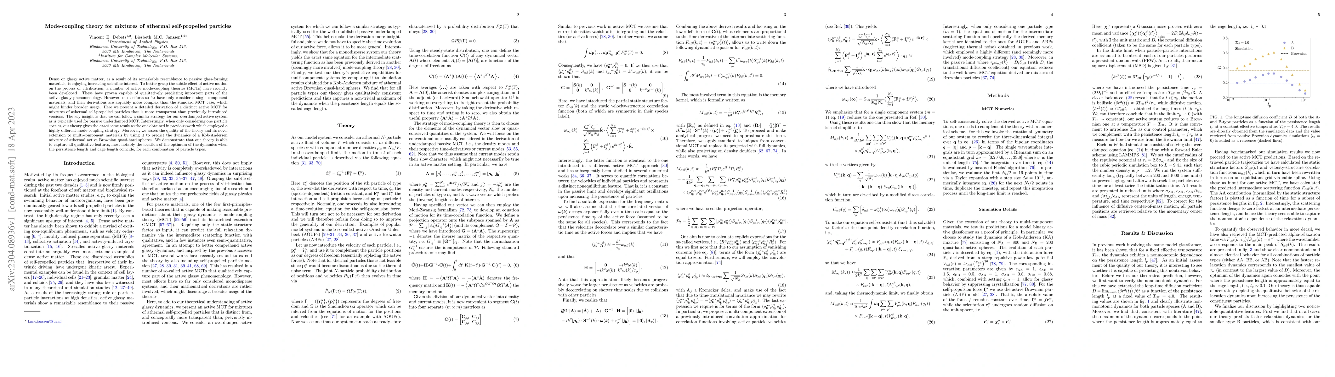 Thumbnail for Mode-coupling theory for mixtures of athermal self-propelled particles
