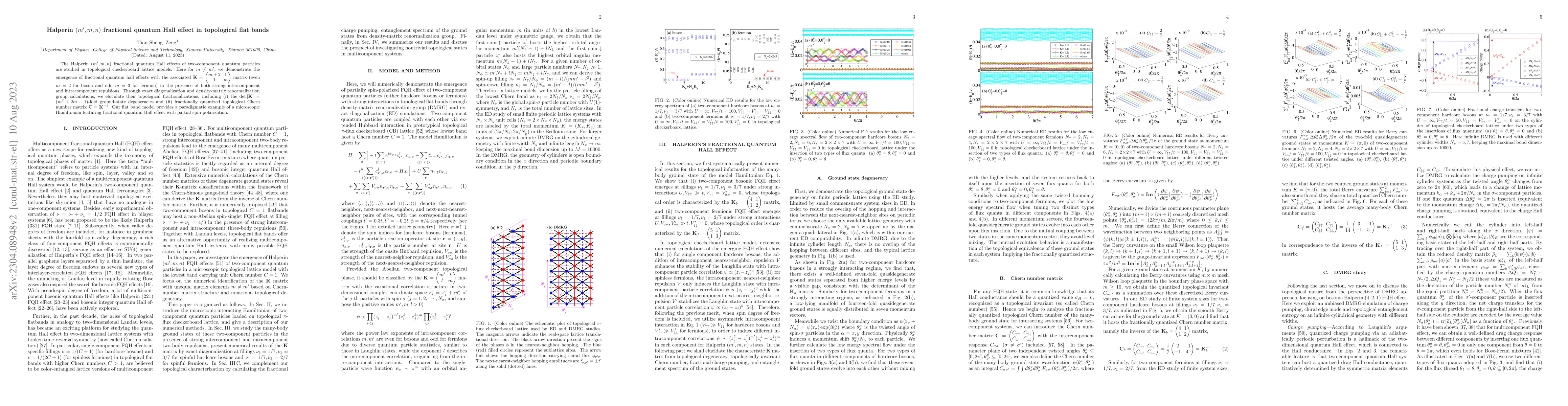 Thumbnail for Halperin $(m',m,n)$ fractional quantum Hall effect in topological flat
  bands