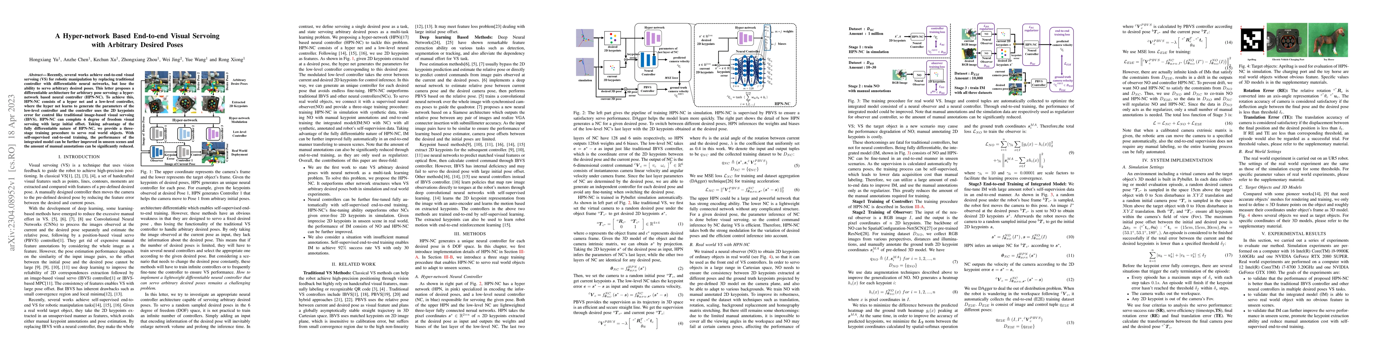 Thumbnail for A Hyper-network Based End-to-end Visual Servoing with Arbitrary Desired
  Poses