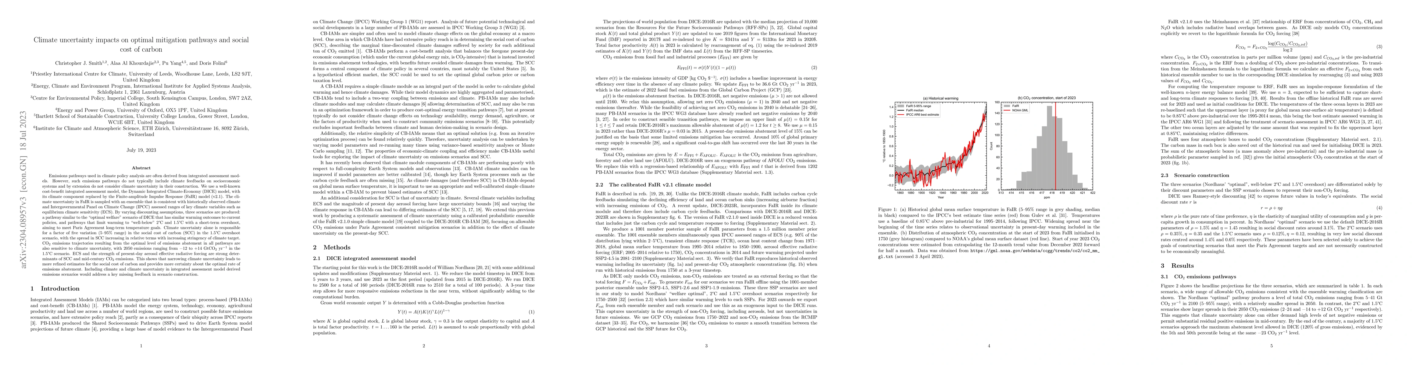 Thumbnail for Climate uncertainty impacts on optimal mitigation pathways and social
  cost of carbon