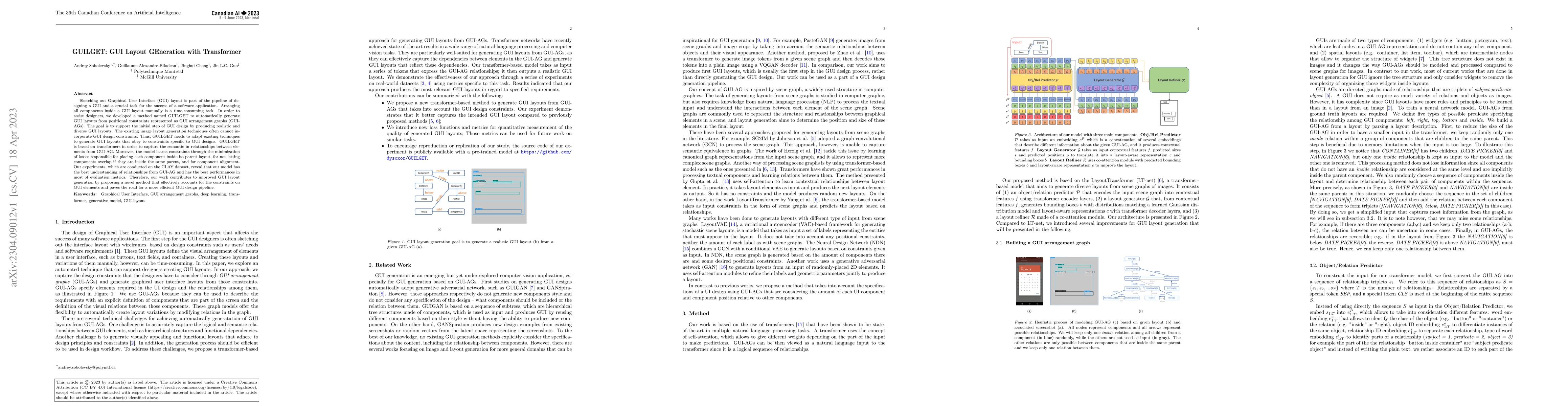 Thumbnail for GUILGET: GUI Layout GEneration with Transformer