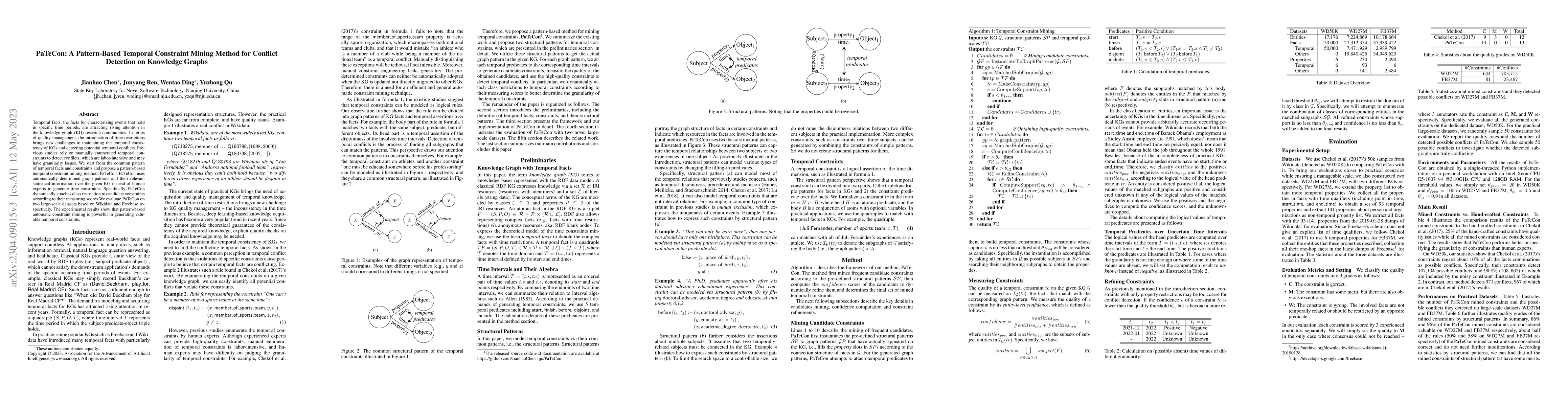 Thumbnail for PaTeCon: A Pattern-Based Temporal Constraint Mining Method for Conflict
  Detection on Knowledge Graphs
