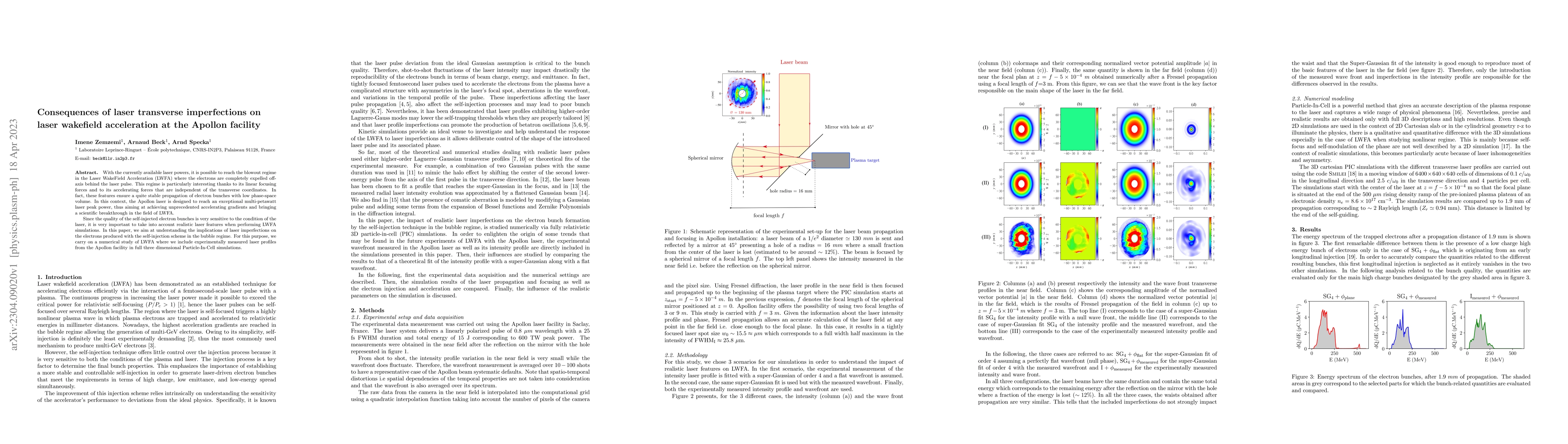 Thumbnail for Consequences of laser transverse imperfections on laser wakefield
  acceleration at the Apollon facility