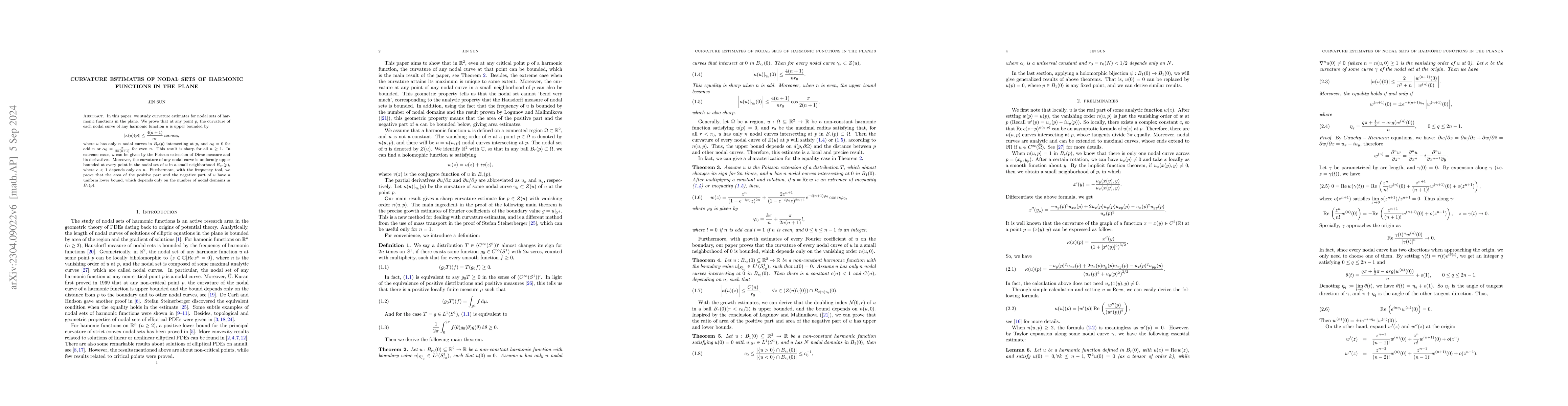 Thumbnail for Curvature Estimate of Nodal Sets of Harmonic Functions in the Plane
