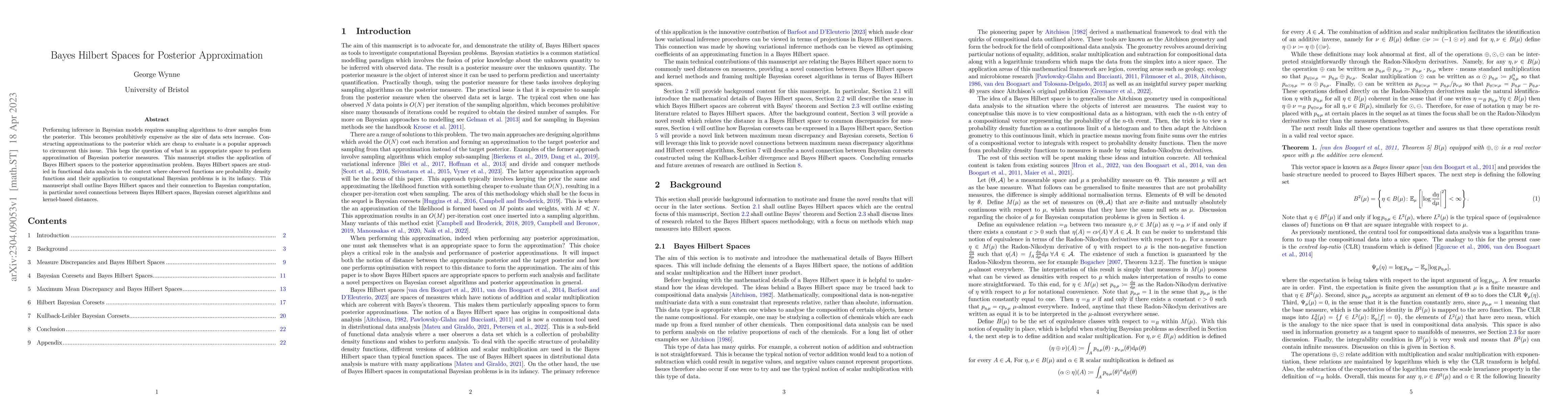 Thumbnail for Bayes Hilbert Spaces for Posterior Approximation