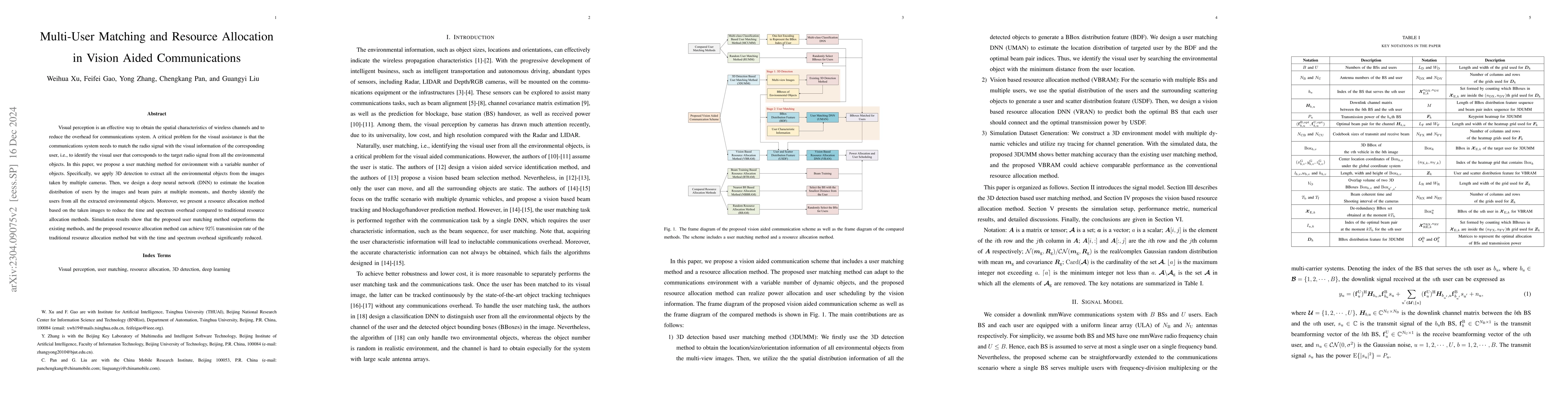 Thumbnail for Multi-User Matching and Resource Allocation in Vision Aided
  Communications