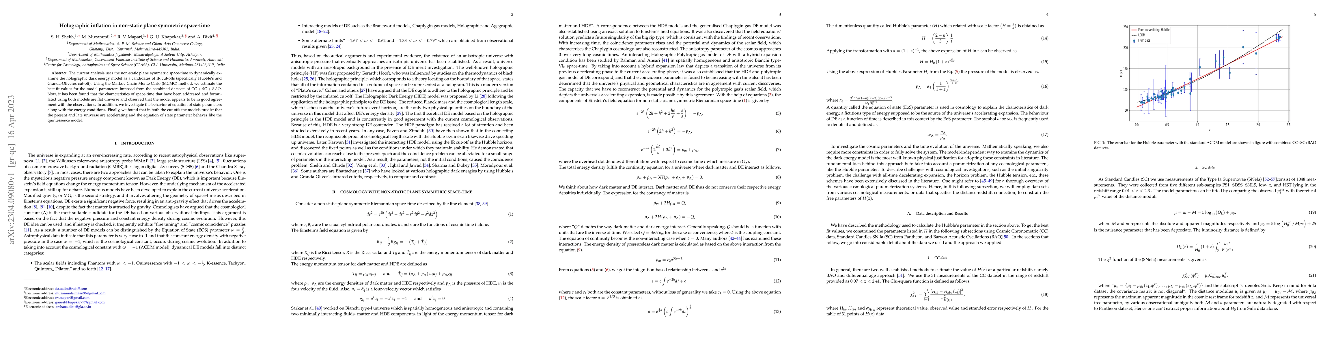 Thumbnail for Holographic inflation in non-static plane symmetric space-time