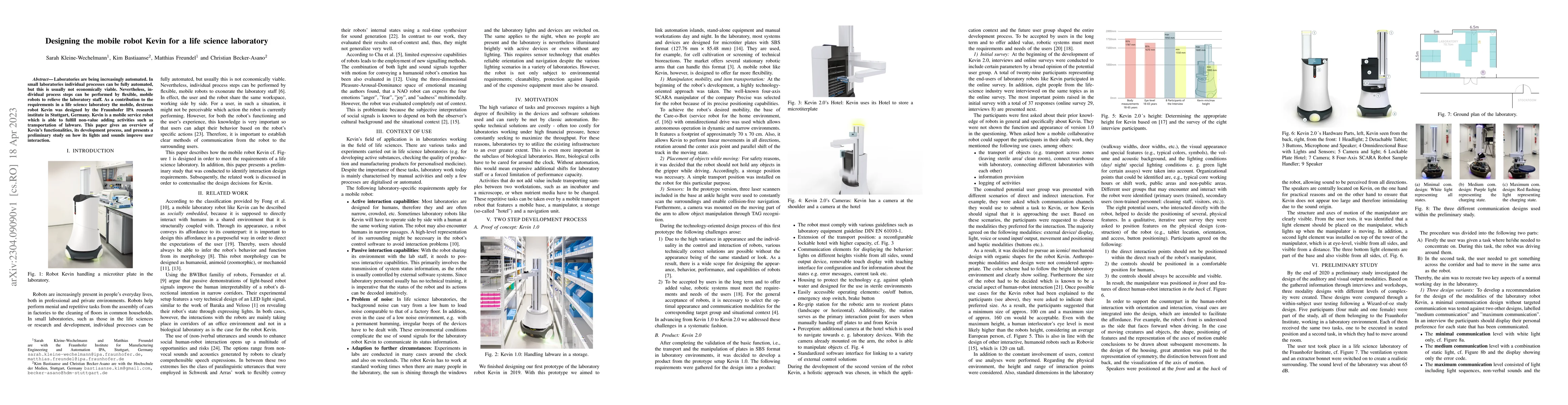 Thumbnail for Designing the mobile robot Kevin for a life science laboratory