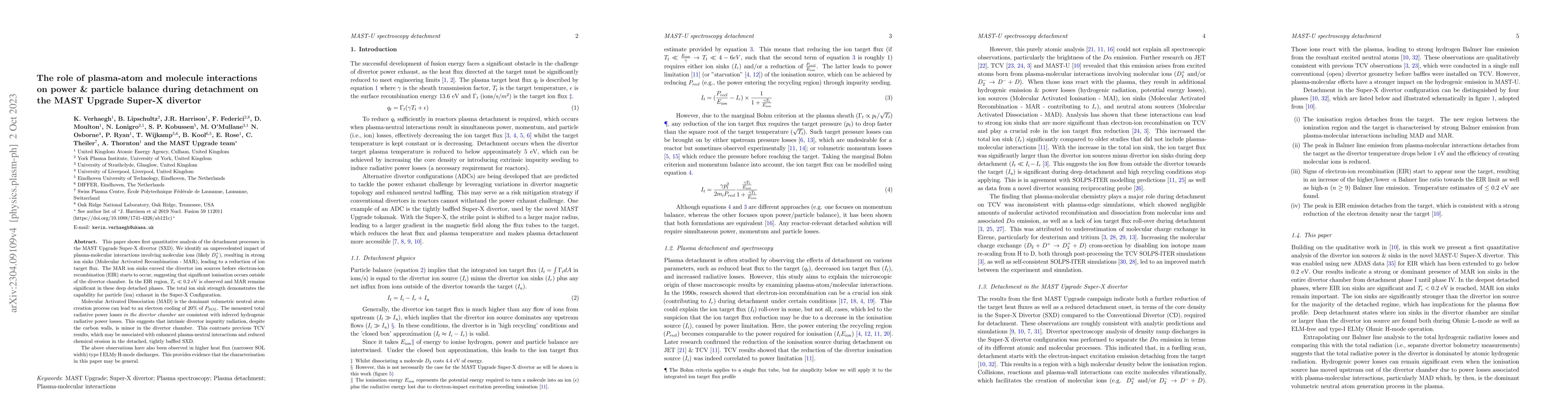 Thumbnail for The role of plasma-atom and molecule interactions on power \& particle
  balance during detachment on the MAST Upgrade Super-X divertor