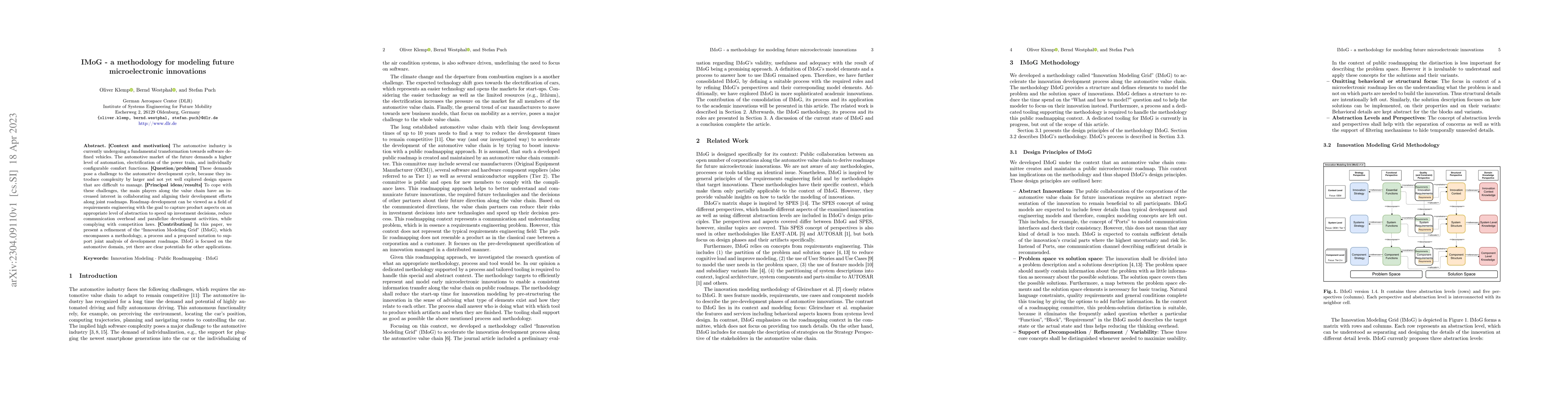 Thumbnail for IMoG -- a methodology for modeling future microelectronic innovations