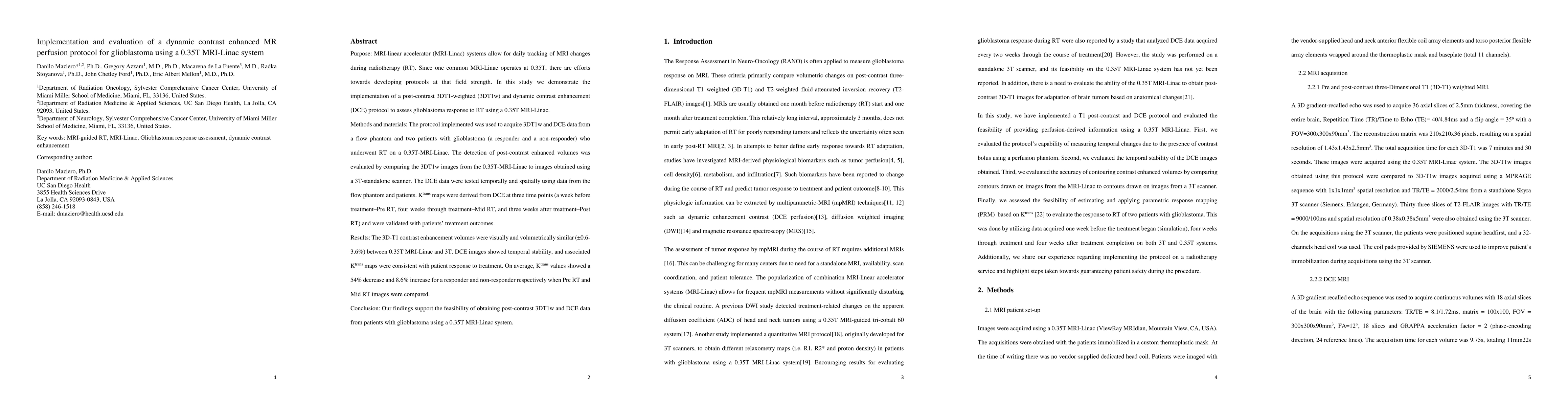 Thumbnail for Implementation and evaluation of a dynamic contrast enhanced mr
  perfusion protocol for glioblastoma using a 0.35T mri-Linac system