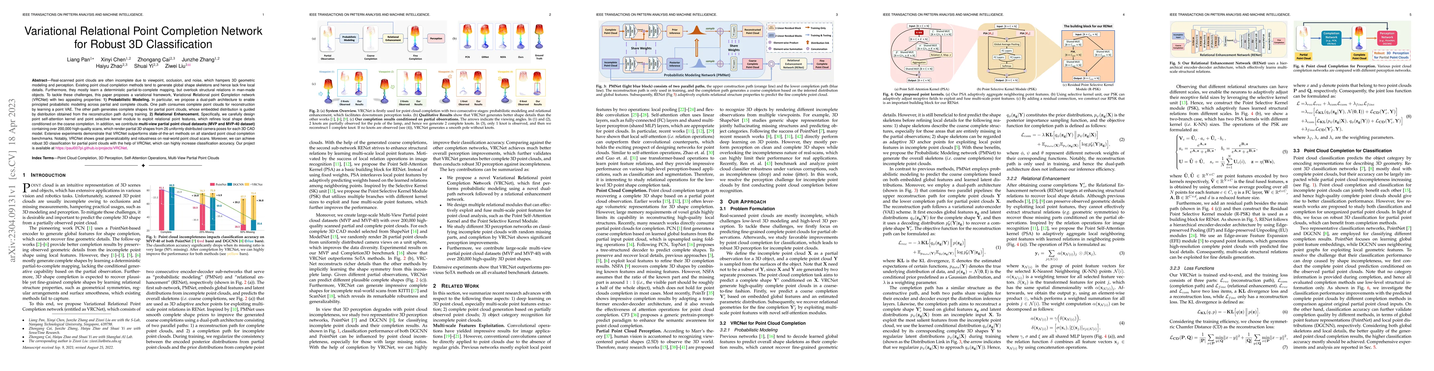 Thumbnail for Variational Relational Point Completion Network for Robust 3D
  Classification