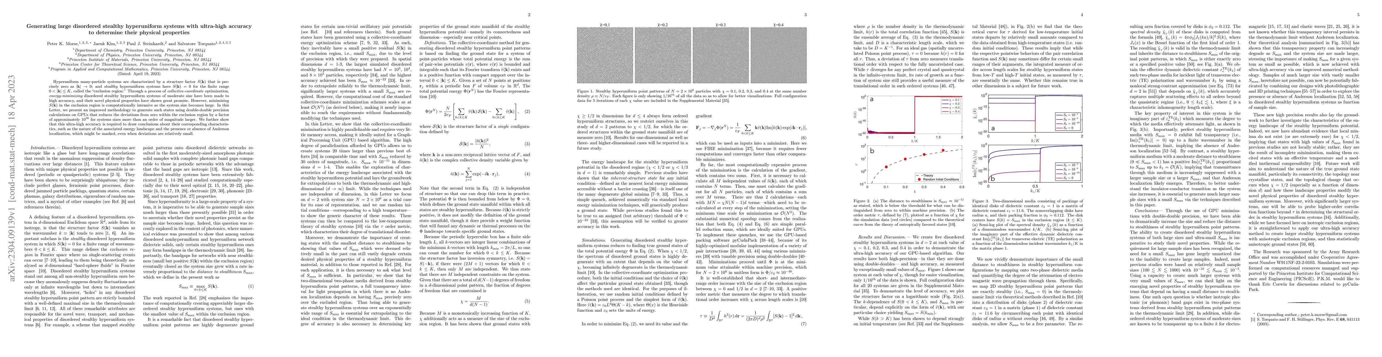 Thumbnail for Generating large disordered stealthy hyperuniform systems with
  ultra-high accuracy to determine their physical properties