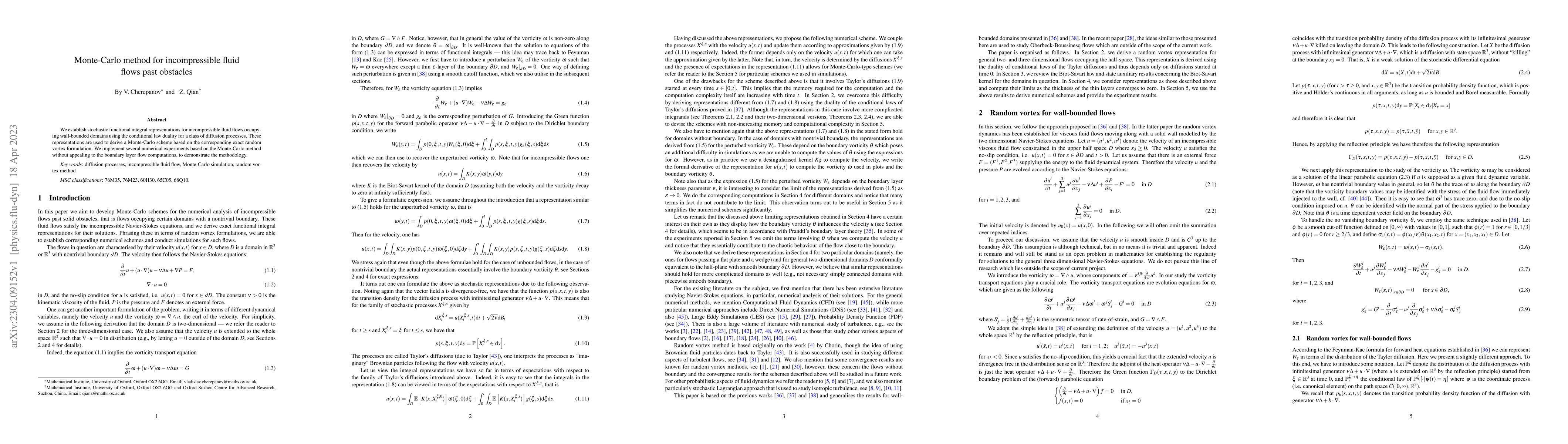 Thumbnail for Monte-Carlo method for incompressible fluid flows past obstacles