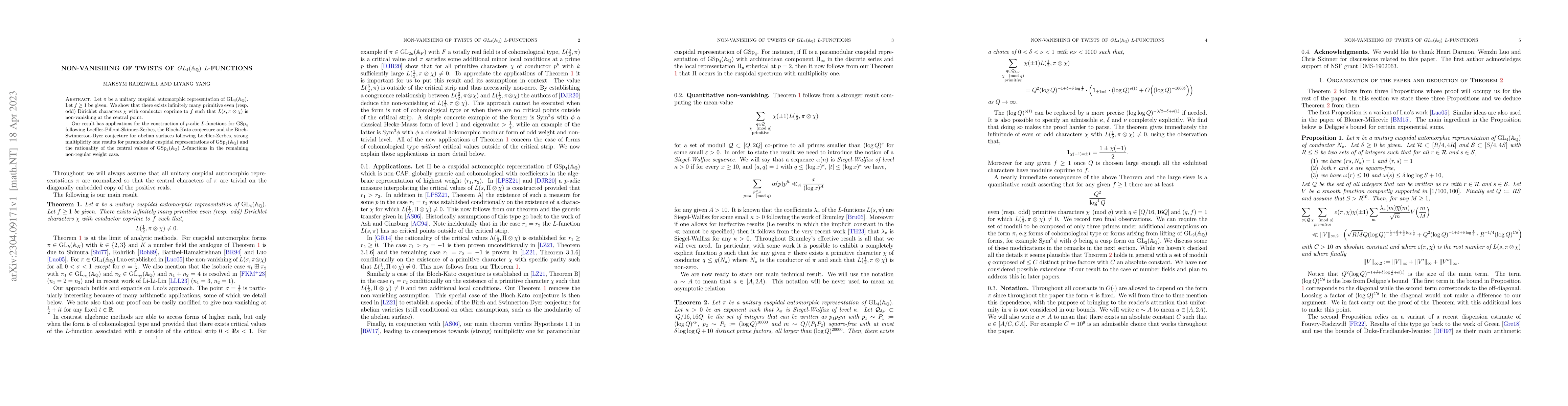 Thumbnail for Non-vanishing of twists of $\text{GL}_4(\mathbb{A}_{\mathbb{Q}})$
  $L$-functions