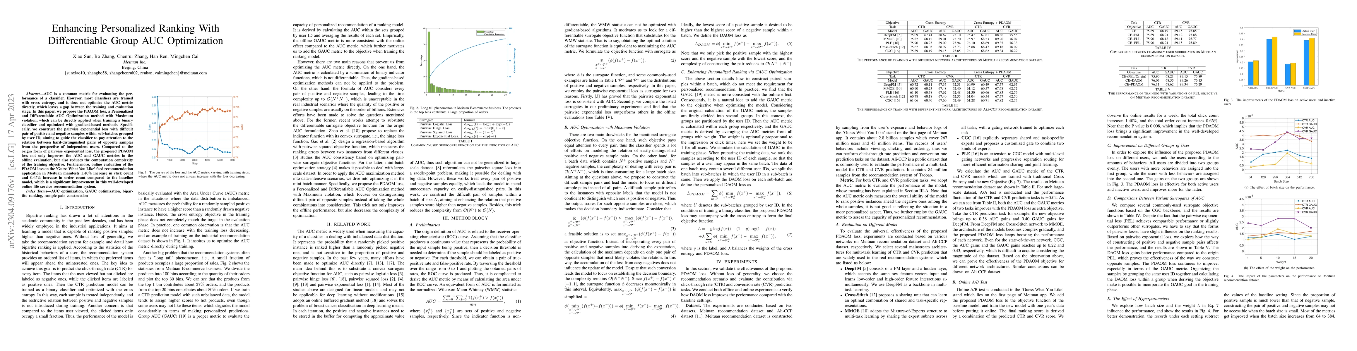 Thumbnail for Enhancing Personalized Ranking With Differentiable Group AUC
  Optimization