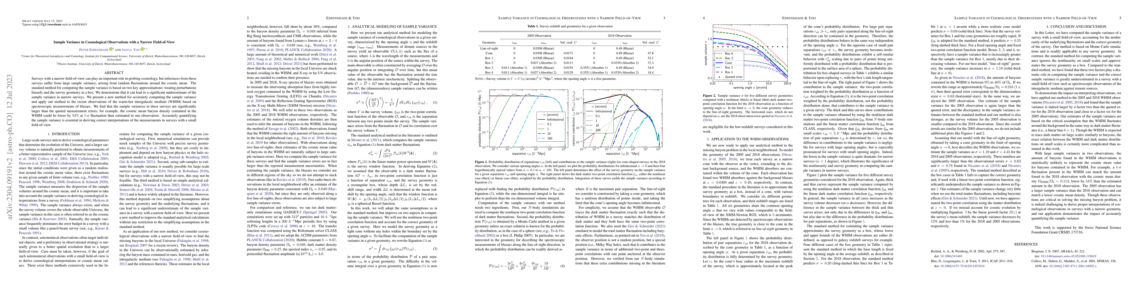 Thumbnail for Sample Variance in Cosmological Observations with a Narrow Field-of-View
