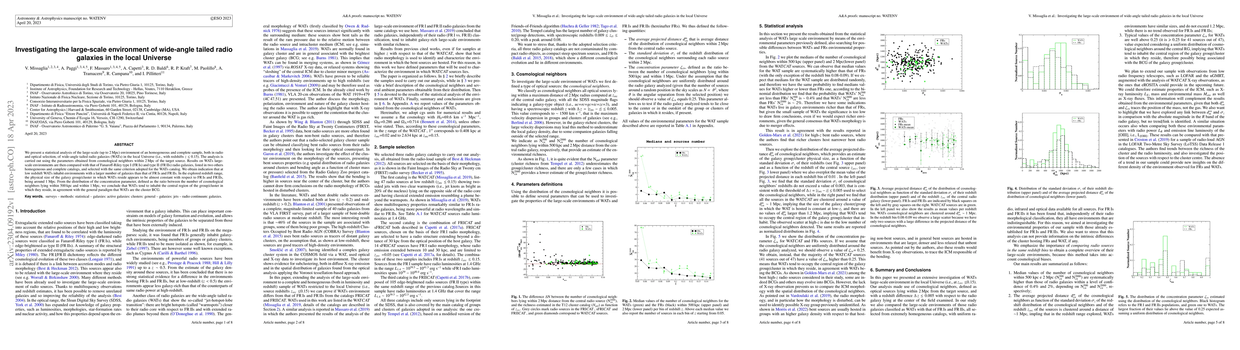 Thumbnail for Investigating the large-scale environment of wide-angle tailed radio
  galaxies in the local Universe