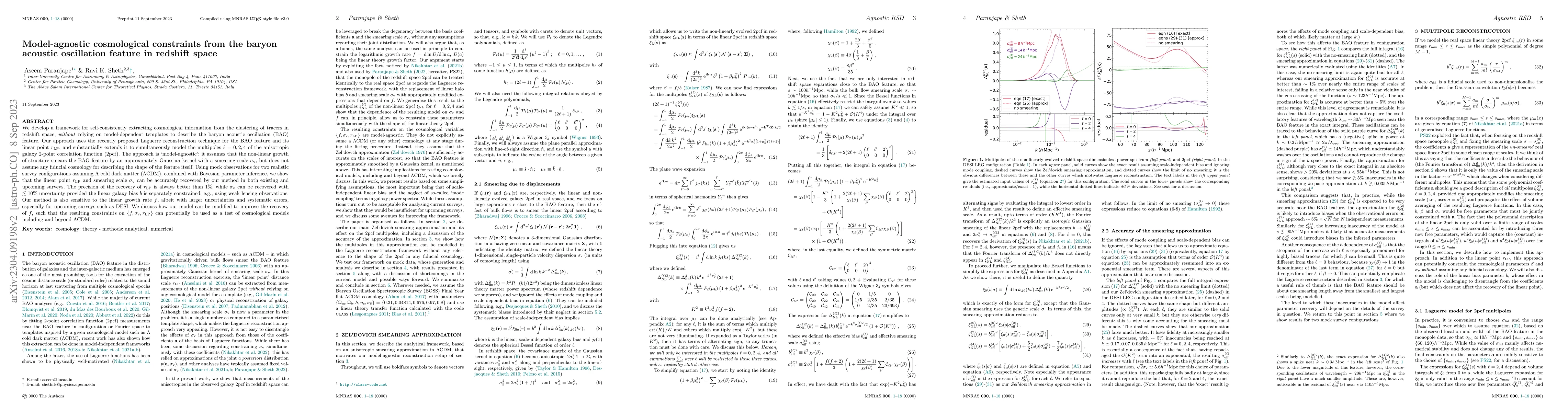Thumbnail for Model-agnostic cosmological constraints from the baryon acoustic
  oscillation feature in redshift space