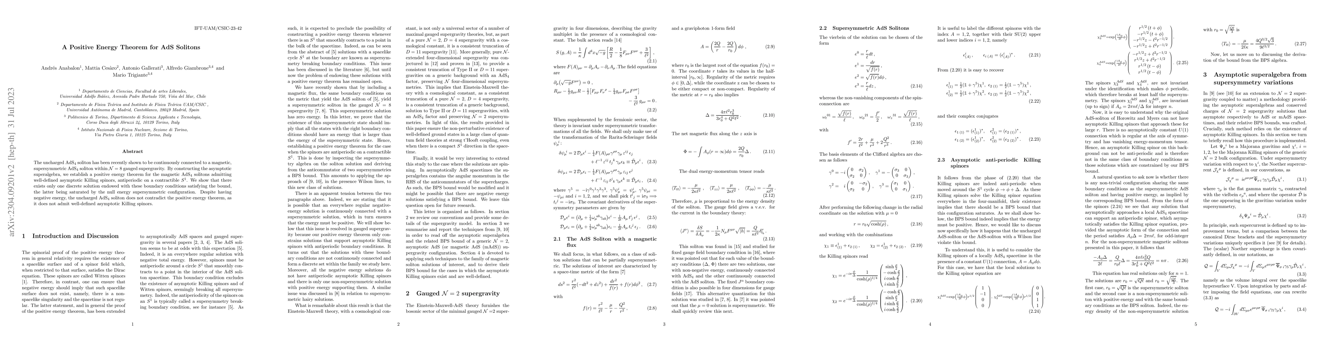 Thumbnail for A Positive Energy Theorem for AdS Solitons