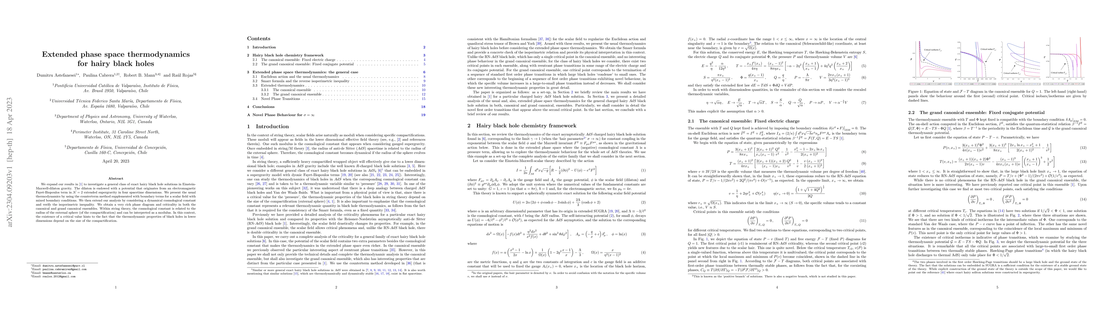 Thumbnail for Extended phase space thermodynamics for hairy black holes