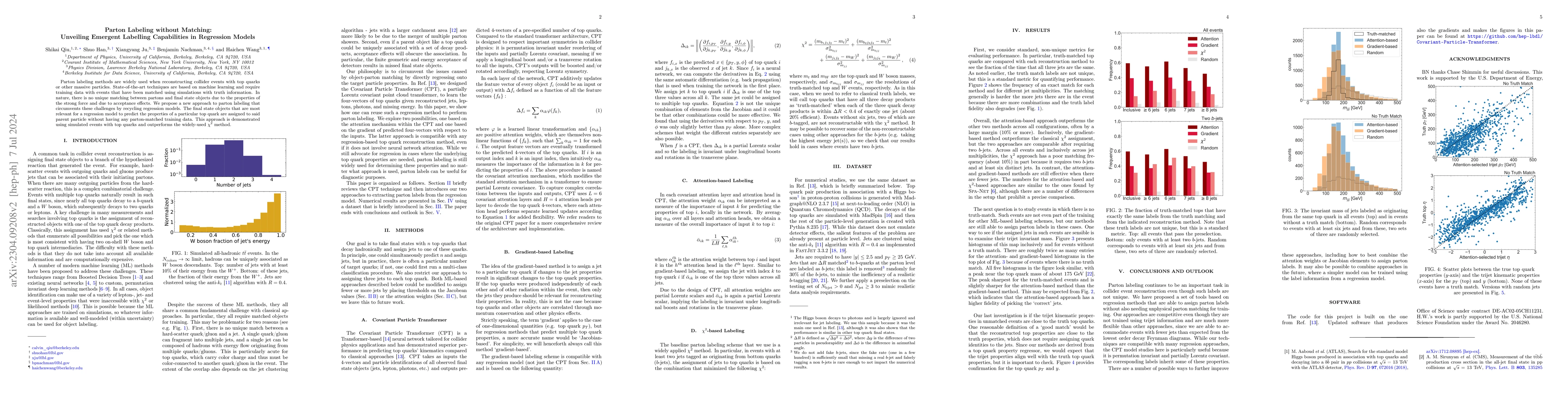 Thumbnail for Parton Labeling without Matching: Unveiling Emergent Labelling
  Capabilities in Regression Models
