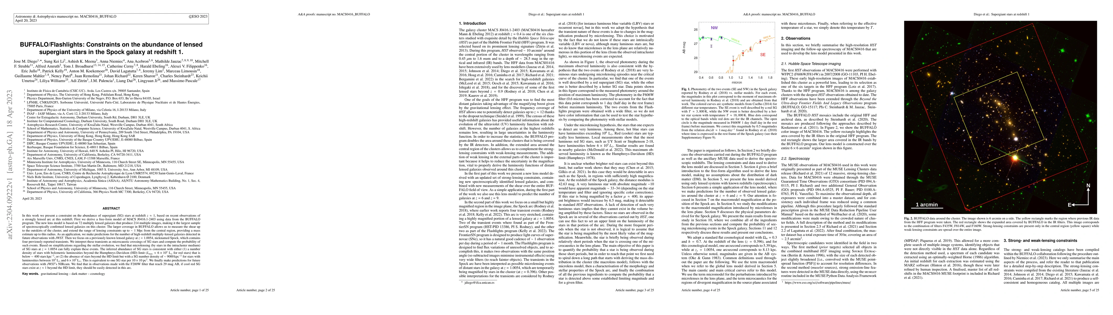 Thumbnail for BUFFALO/Flashlights: Constraints on the abundance of lensed supergiant
  stars in the Spock galaxy at redshift 1